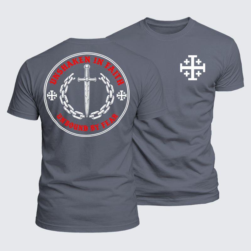Luxe Mercerized Cotton Tee - Unshaken in Faith – Jerusalem Cross & Sword 