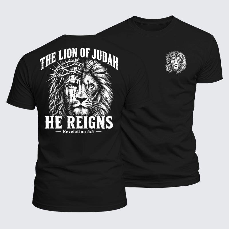 Luxe Mercerized Cotton Tee -The Lion of Judah – He Reigns