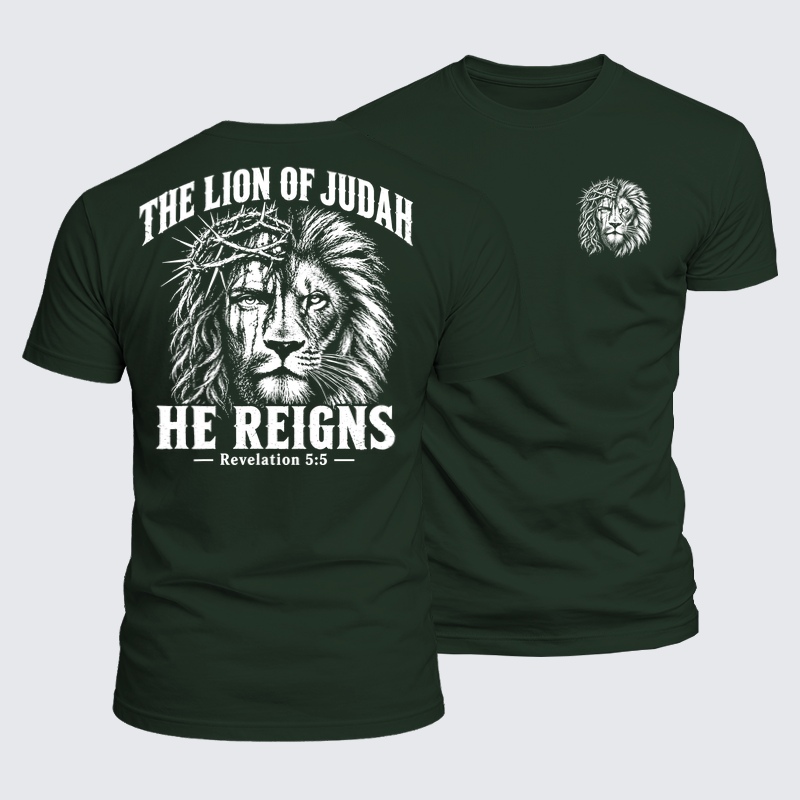 Luxe Mercerized Cotton Tee -The Lion of Judah – He Reigns