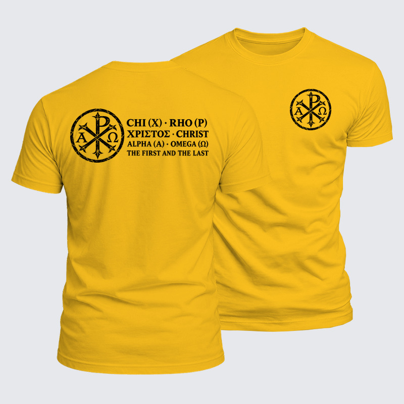 Luxe Mercerized Cotton Tee - Chi Rho Alpha Omega – The First and the Last