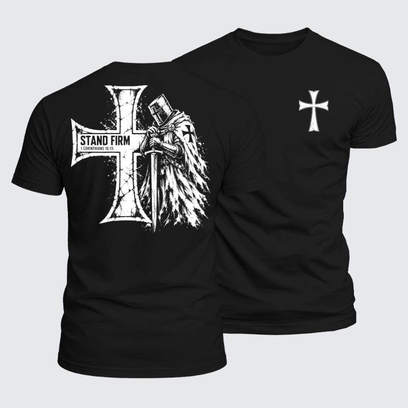 Luxe Mercerized Cotton Tee - Stand Firm – 1 Corinthians 16:13 Christian Knight