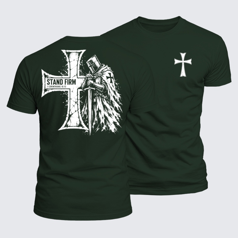 Luxe Mercerized Cotton Tee - Stand Firm – 1 Corinthians 16:13 Christian Knight