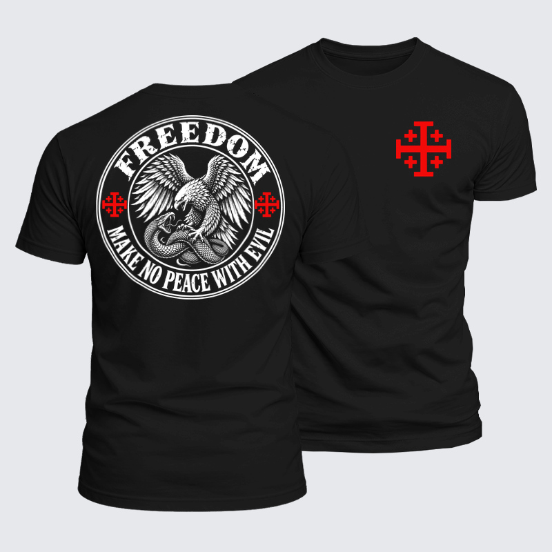 Luxe Mercerized Cotton Tee - Make No Peace With Evil – Freedom