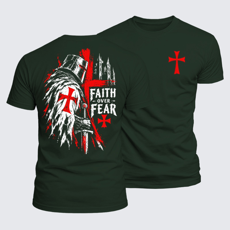 Luxe Mercerized Cotton Tee - Faith Over Fear – Medieval Templar Knight