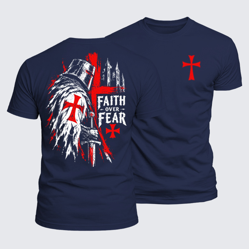 Luxe Mercerized Cotton Tee - Faith Over Fear – Medieval Templar Knight