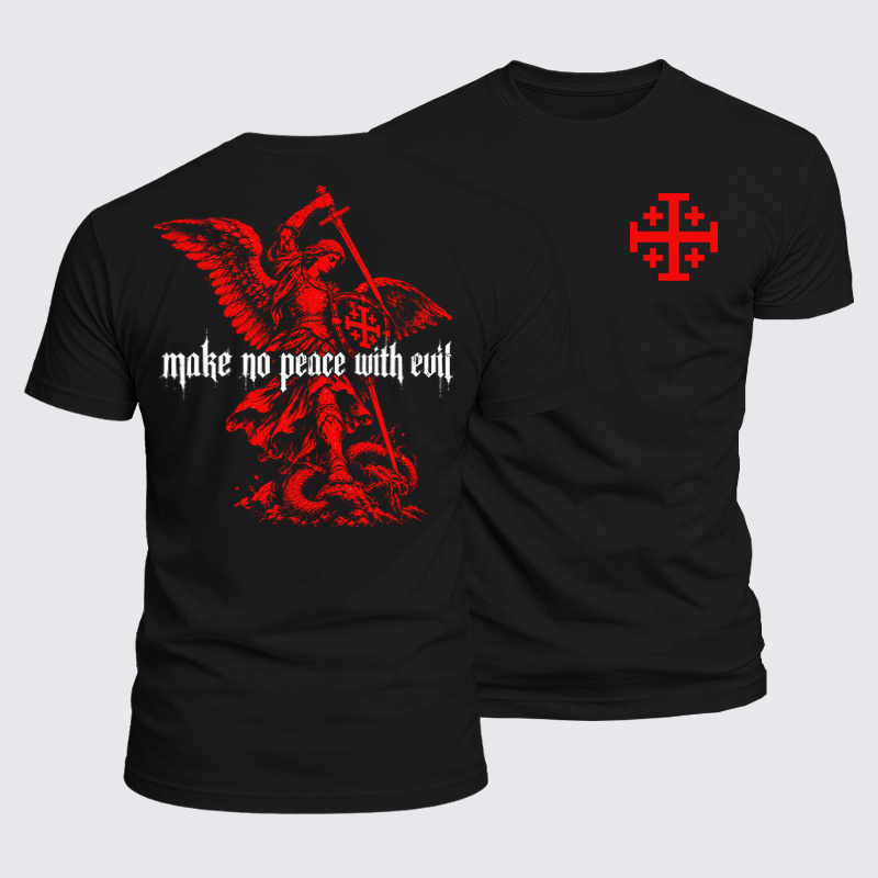 Luxe Mercerized Cotton Tee - Make No Peace With Evil – Christian Warrior