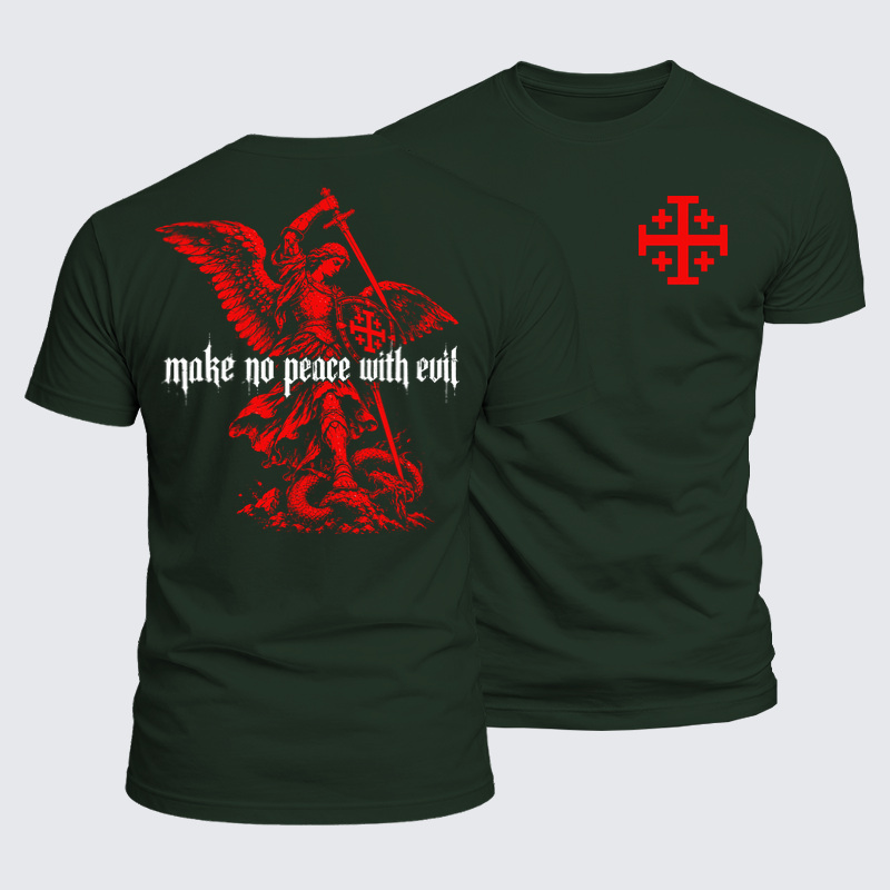Luxe Mercerized Cotton Tee - Make No Peace With Evil – Christian Warrior