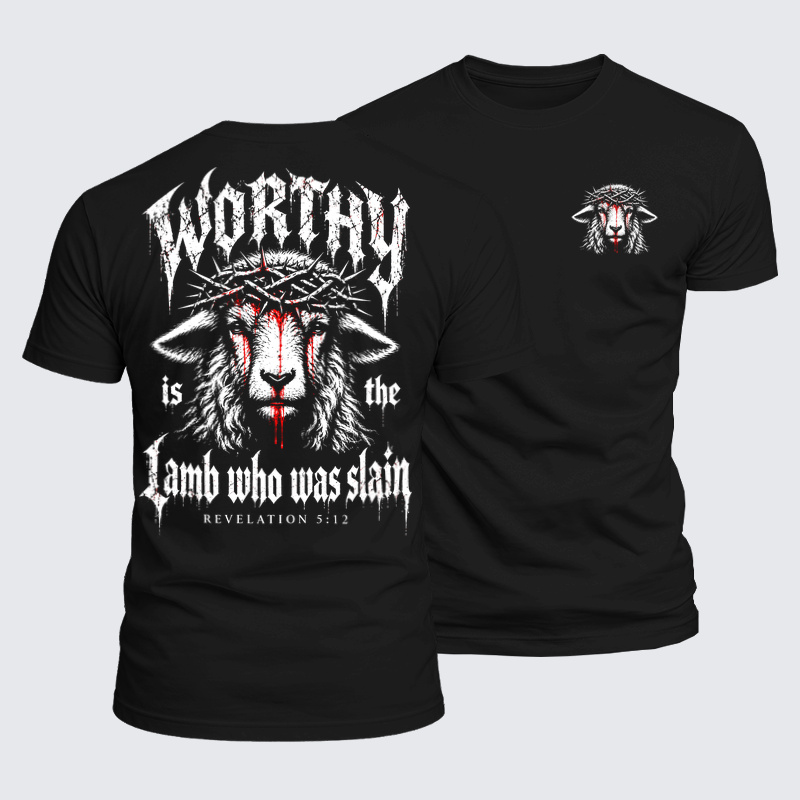 Luxe Mercerized Cotton Tee - Worthy Is the Lamb Who Was Slain – Revelation 5:12