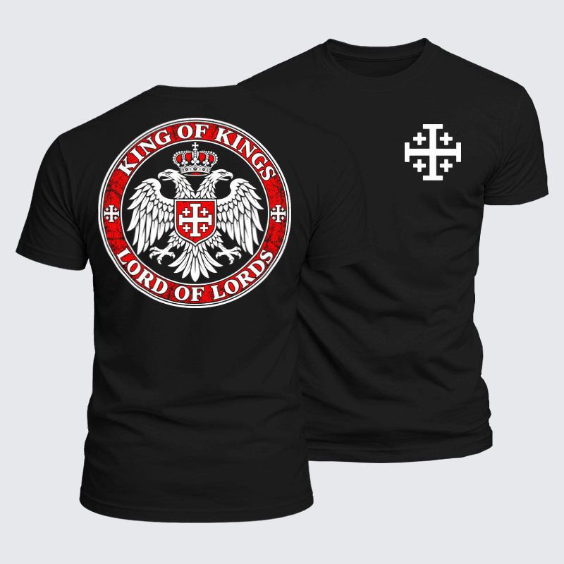 Luxe Mercerized Cotton Tee - King of Kings Lord of Lords – Christian Heraldic Eagle