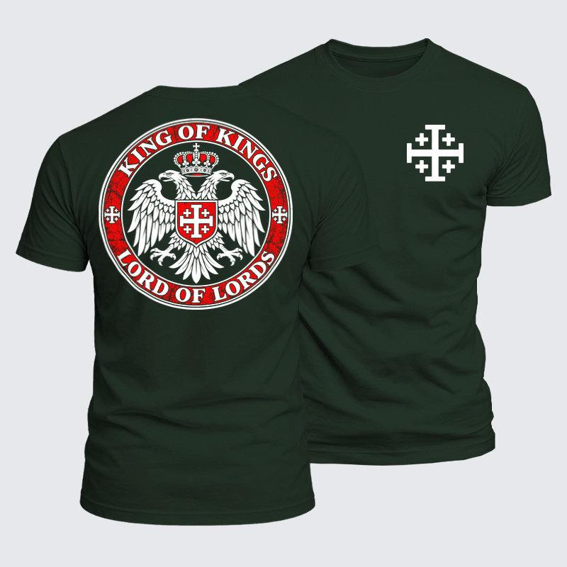 Luxe Mercerized Cotton Tee - King of Kings Lord of Lords – Christian Heraldic Eagle