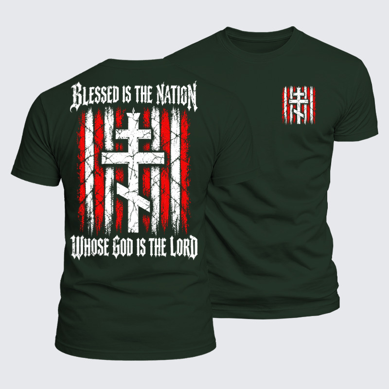 Luxe Mercerized Cotton Tee - Blessed Is the Nation – Orthodox Cross