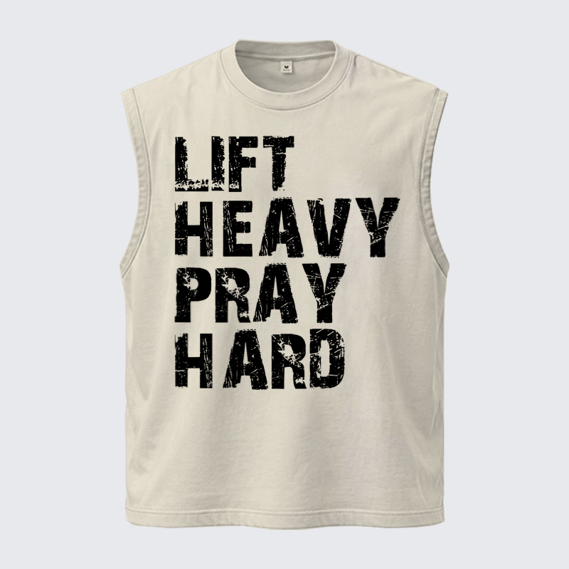 Washed Tanks  -  Lift Heavy Pray Hard Gym   