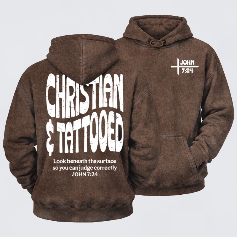Washed Hoodie - Christian & Tattooed   
