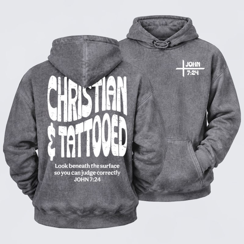 Washed Hoodie - Christian & Tattooed   