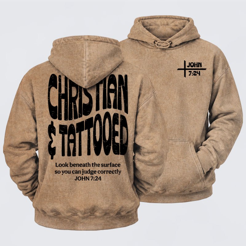 Washed Hoodie - Christian & Tattooed   