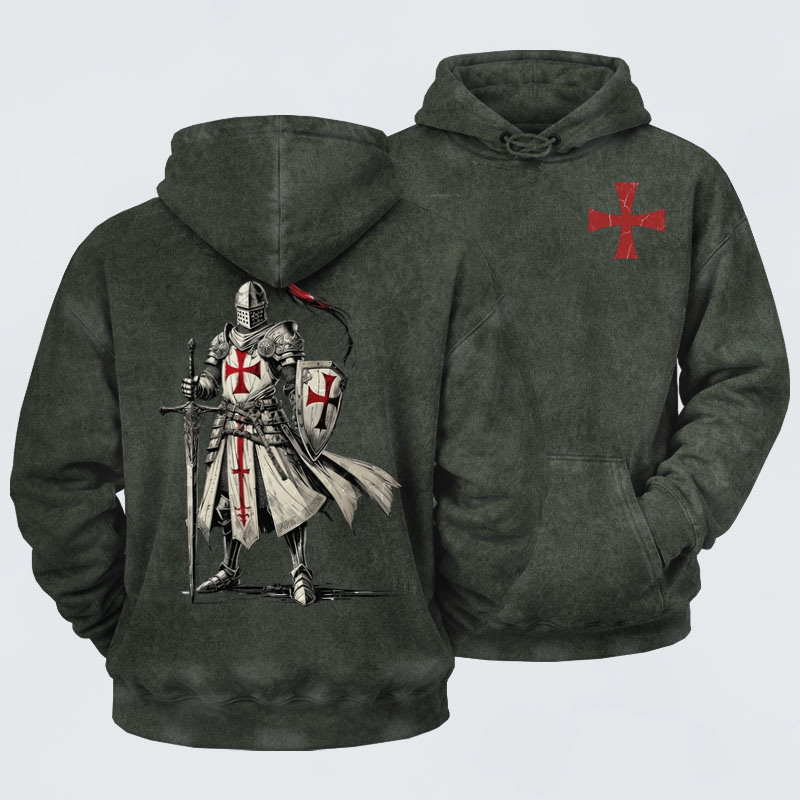 Washed Hoodie- Crusader Knight    