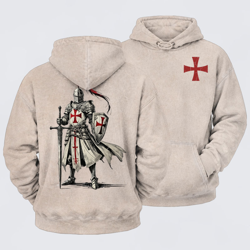 Washed Hoodie- Crusader Knight    