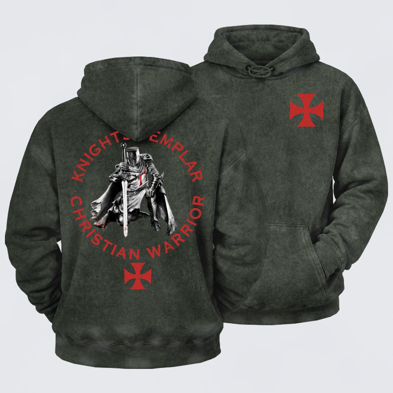 Washed Hoodie - Call On Me Brother – Knights Templar Templar Cross Crusader Knight    