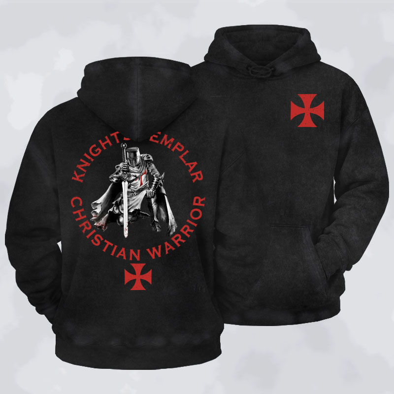 Washed Hoodie - Call On Me Brother – Knights Templar Templar Cross Crusader Knight    