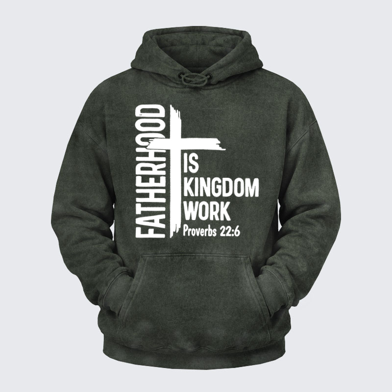 Deus VultWashed Hoodie- Christ Reigns Christ Conquers Christ Commands Jerusalem Cross