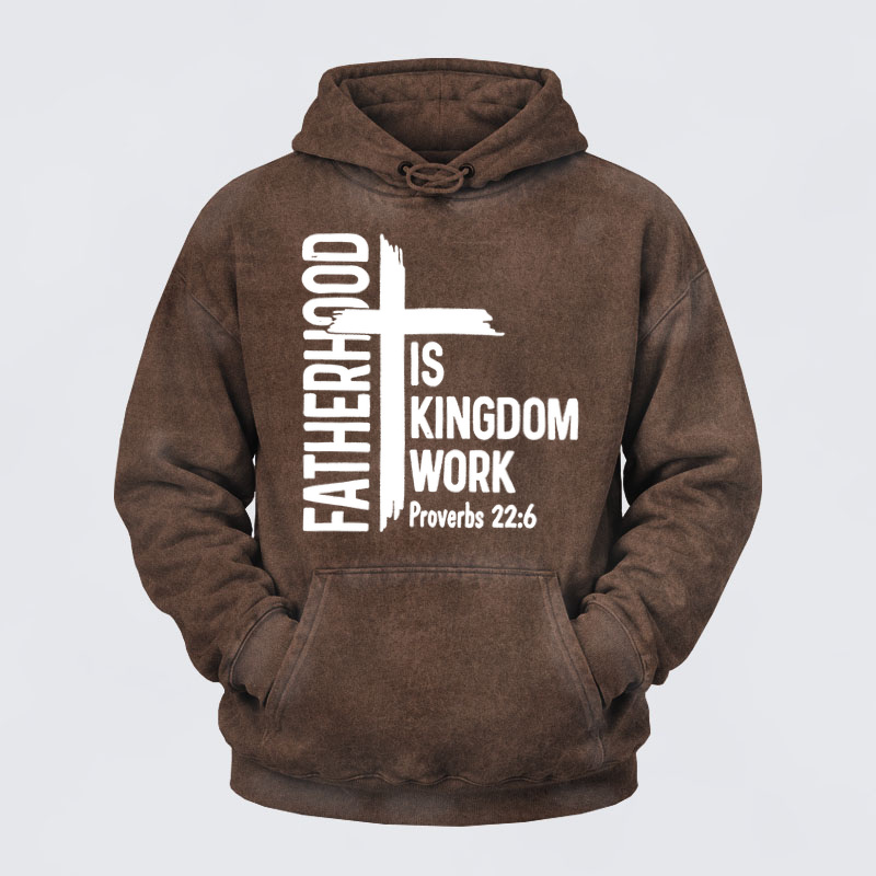 Deus VultWashed Hoodie- Christ Reigns Christ Conquers Christ Commands Jerusalem Cross