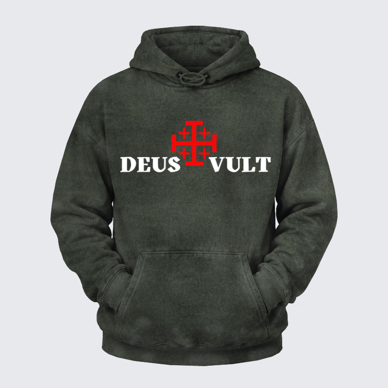 Washed Hoodies-Deus Vult 