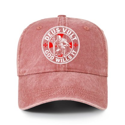 Heritage Washed Cap - Knights Templar Deus Vult