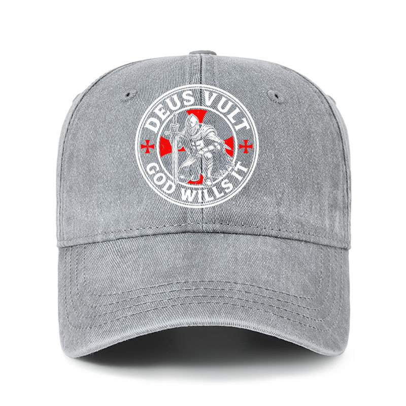 Heritage Washed Cap - Knights Templar Deus Vult