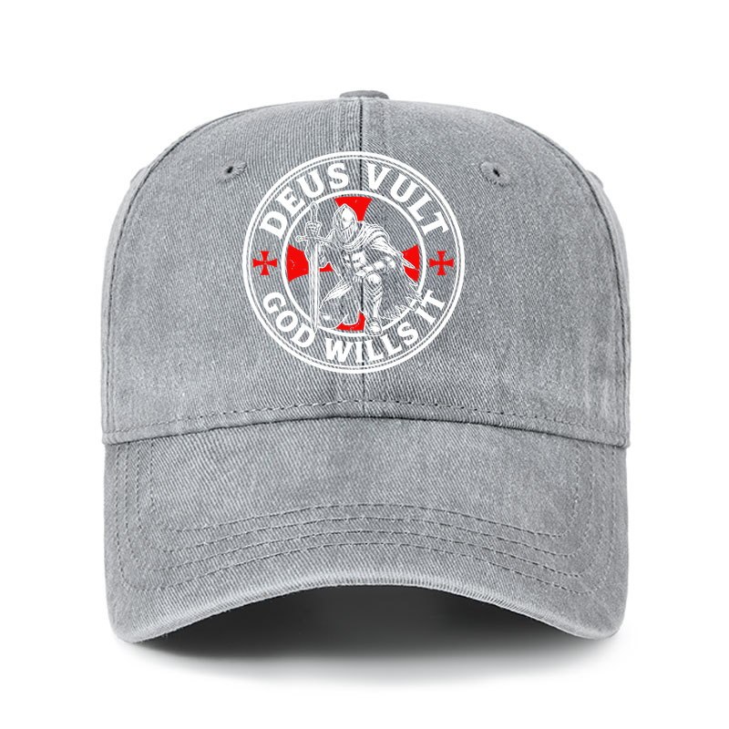 Heritage Washed Cap - Knights Templar Deus Vult