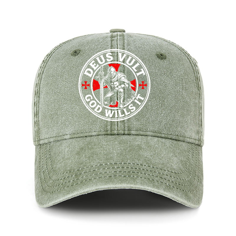 Heritage Washed Cap - Knights Templar Deus Vult