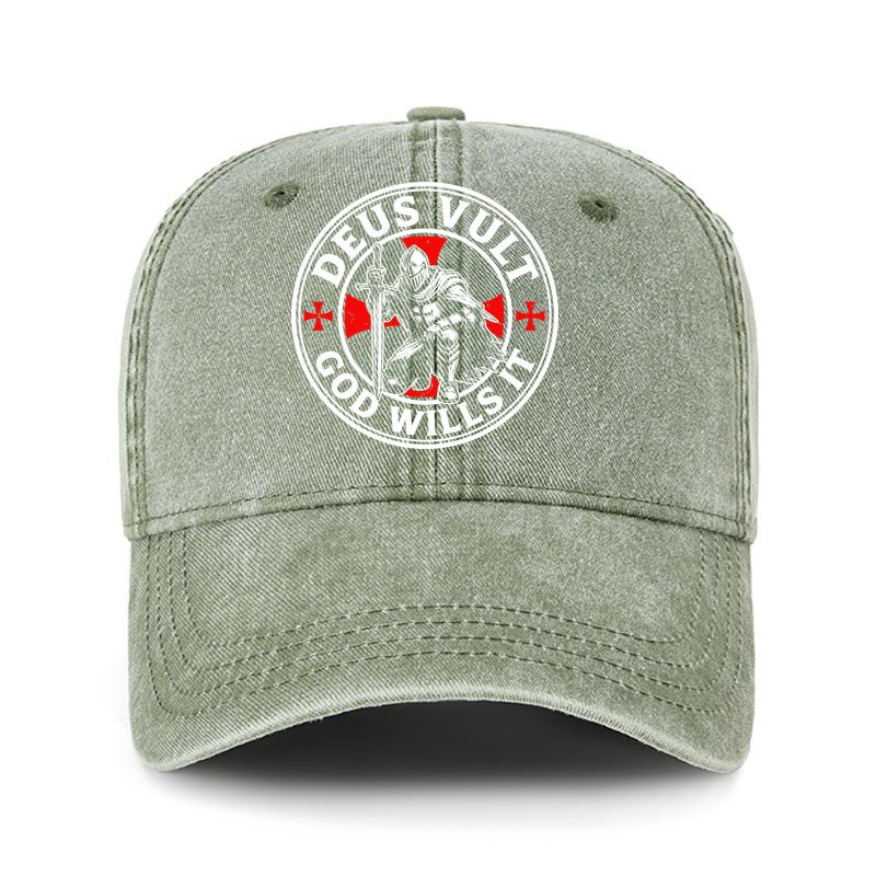 Heritage Washed Cap - Knights Templar Deus Vult