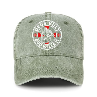 Heritage Washed Cap - Knights Templar Deus Vult
