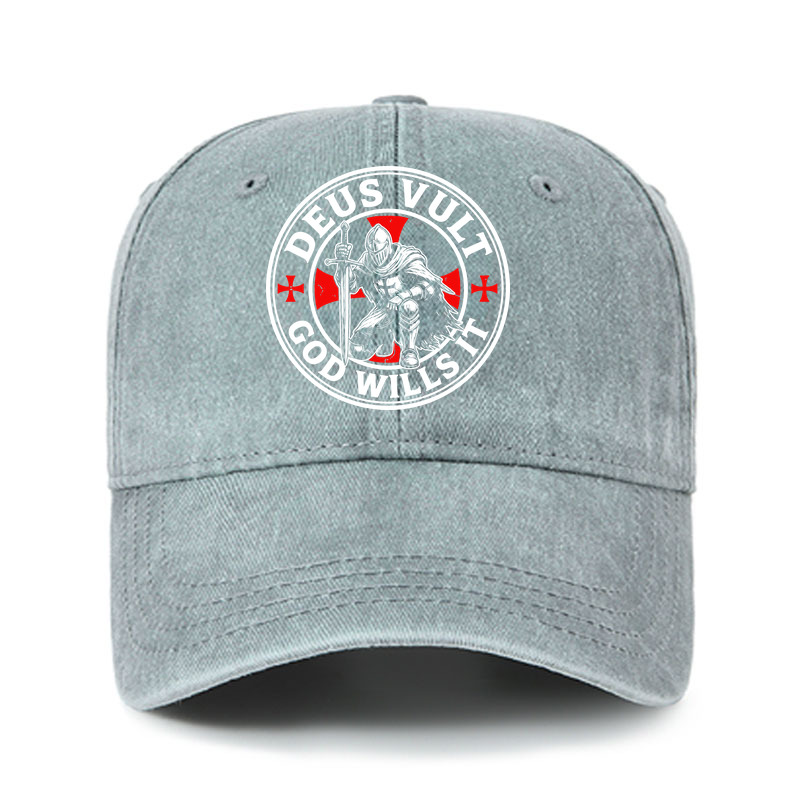 Heritage Washed Cap - Knights Templar Deus Vult