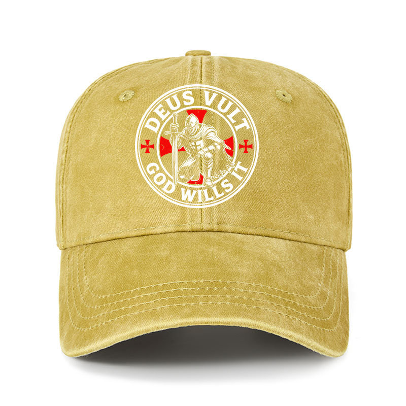 Heritage Washed Cap - Knights Templar Deus Vult