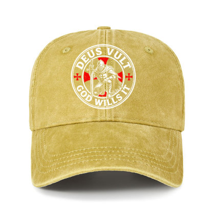 Heritage Washed Cap - Knights Templar Deus Vult