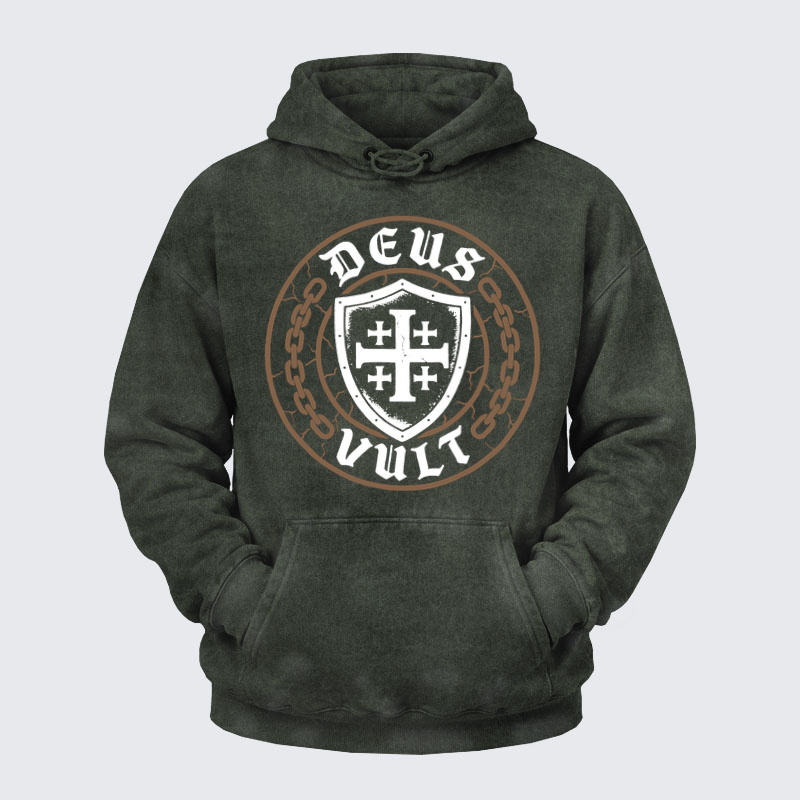 Washed Hoodies-Deus Vult 