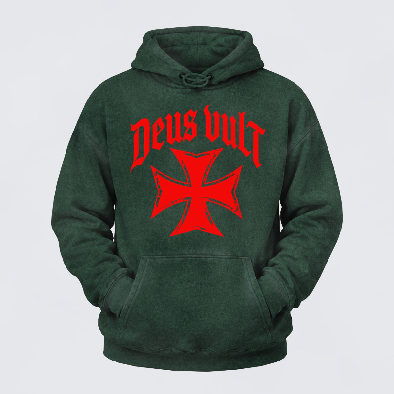 Deus VultWashed Hoodie- Deus Vult