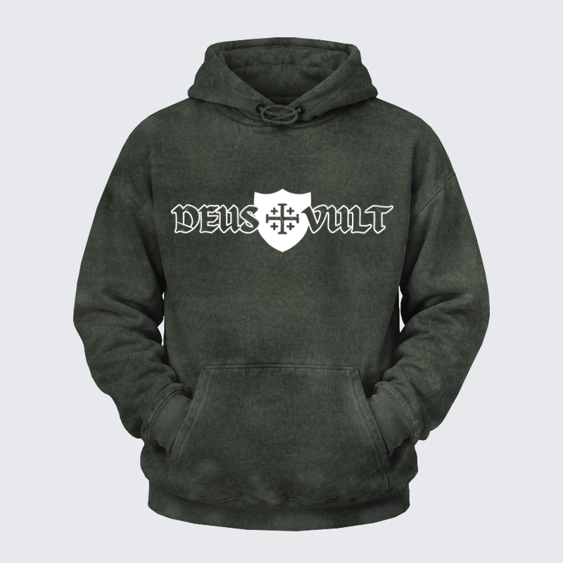 Washed Hoodies-Deus Vult