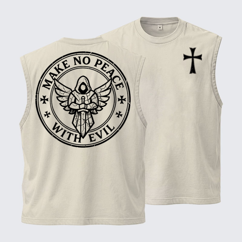 Washed Tanks -Make No Peace with Evil Knight Templar Jerusalem Cross
