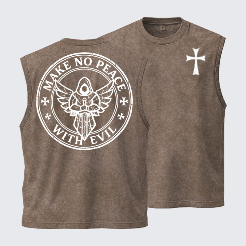 Washed Tanks -Make No Peace with Evil Knight Templar Jerusalem Cross