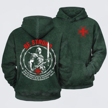 Washed Hoodie - Be Strong And Courageous Joshua 1:9