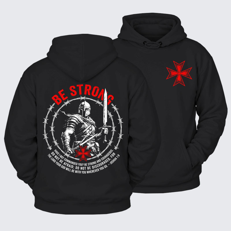 Plush Fleece-Lined Hoodie - Be Strong And Courageous Joshua 1:9