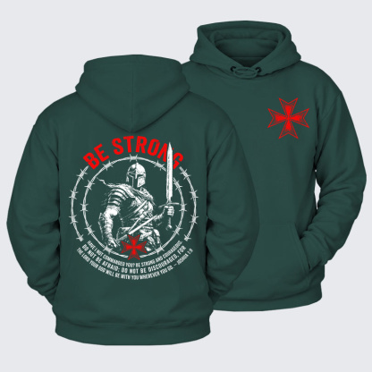Plush Fleece-Lined Hoodie - Be Strong And Courageous Joshua 1:9