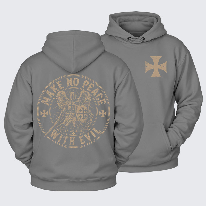 Plush Fleece-Lined Hoodie - Make No Peace With Evil
