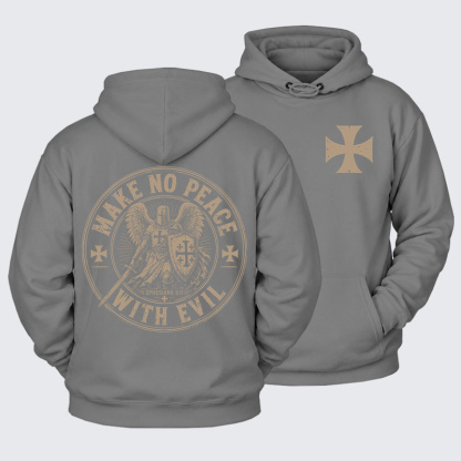 Plush Fleece-Lined Hoodie - Make No Peace With Evil