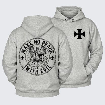 Plush Fleece-Lined Hoodie - Make No Peace With Evil