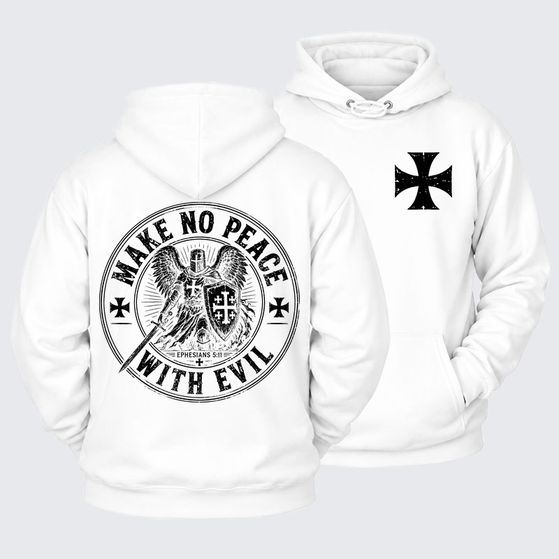 Plush Fleece-Lined Hoodie - Make No Peace With Evil