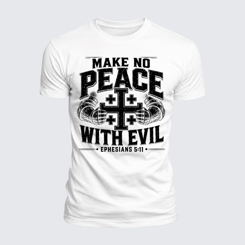 Luxe Mercerized Cotton Tee - Make No Peace with Evil