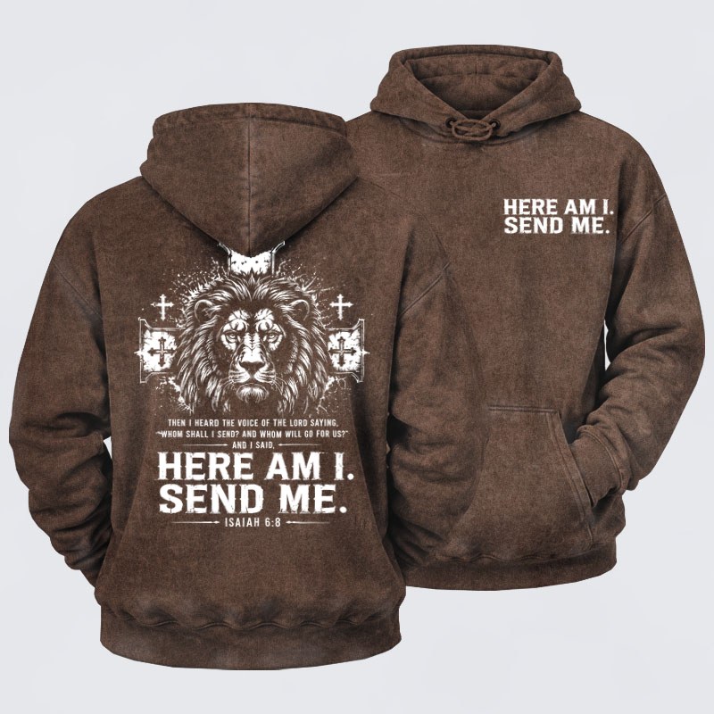 Washed Hoodies-Here I Am Send Me Isaiah 6:8