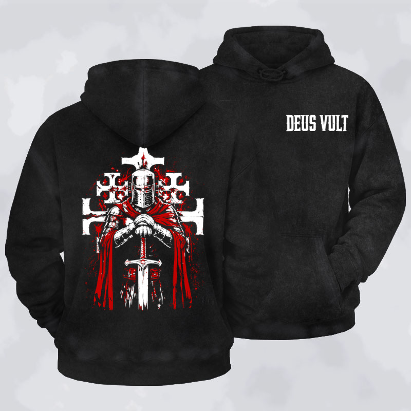 Washed Hoodies-  Deus Vult: God Wills It